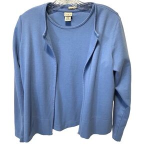 L.L. Bean Light Blue Cardigan and Top Duo Women’s Size Small